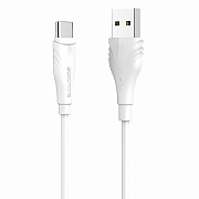 Кабель USB - Type-C Borofone BX18 15W 100см 3A  (white)