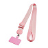 Шнурок текстильный на шею с карабином (плоский широкий) (light pink)