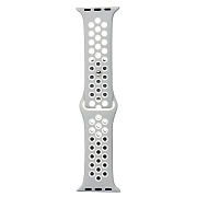 Ремешок - ApW Sport N Apple Watch 38/40/41 mm силикон на кнопке (S) (gray/white)