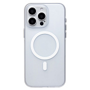 Чехол-накладка - SM038 SafeMag для "Apple iPhone 15 Pro Max" (white/matte transparent) (240533)