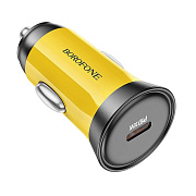 Адаптер Автомобильный Borofone BZ26 Searcher PD30W Type-C/5V/3A (yellow)