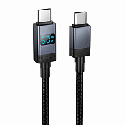 Кабель Type-C - Type-C Hoco X118 PD (Digital Display) 60W 100см 3A  (black)