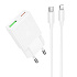 Адаптер Сетевой с кабелем Hoco N73 Mini PD+QC3.0 USB/Type-C 20W (Type-C/Lightning) (white)