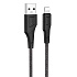 Кабель USB - Apple lightning Hoco X58 Airy silicone (повр. уп) 12W 100см 2,4A  (black)