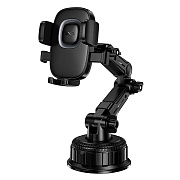 Держатель автомобильный Hoco зажим H89 Crown лобовое стекло, приборная панель (black metal gray)