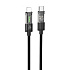 Кабель Type-C - Apple lightning Hoco U116 Transparent PD 27W 120см 3A  (black)