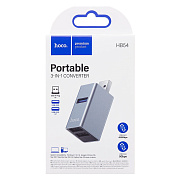 Хаб USB Hoco HB54 3-in-1 converter(USB to USB2.0*2+USB3.0) (metal grey)