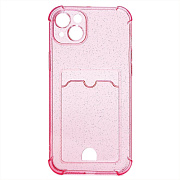 Чехол-накладка - SC300 с картхолдером для "Apple iPhone 14 Plus" (pink)