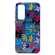 Чехол-накладка - PC094 для "Samsung Galaxy A35" (узоры) (transparent/black) (233792)