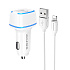 Адаптер Автомобильный с кабелем Borofone BZ14 Max 2USB/5V/2.4A +lightning (white)