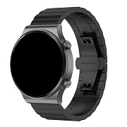 Ремешок - WB38 Металл блочный на застежке Универсальный 22мм (black)