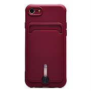 Чехол-накладка - SC304 с картхолдером для "Apple iPhone 7/iPhone 8/iPhone SE 2020" (burgundy)