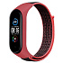 Ремешок - WB09 Xiaomi Mi Band 5/Mi Band 6 текстиль липучка (регулируемый) (black/pink)
