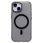 Чехол-накладка - SM039 SafeMag для "Apple iPhone 15" (black/transparent) (238607)