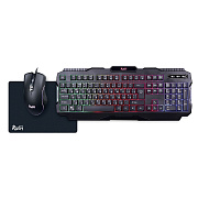 Проводной набор Smart Buy SBC-307728G-K Shotgun мембранная, игровая клавиатура+мышь+коврик (black)