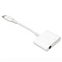 Переходник Jack 3.5 (м) / Lightning (м) - Lightning (п) - MH-83Y 10см (white)