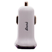 Адаптер Автомобильный Brera CAU2-3A 2USB/5V/3A (white/purple)