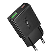 Адаптер Сетевой Hoco N73 Mini PD+QC3.0 USB/Type-C 3A/20W (black)