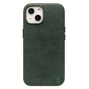 Чехол-накладка Cellis SM031 SafeMag для "Apple iPhone 13/iPhone 14" Натуральная кожа (dark green) (237488)