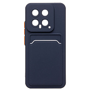 Чехол-накладка - SC337 с картхолдером для "Xiaomi 14" (dark blue) (228827)