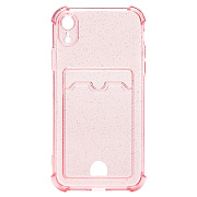 Чехол-накладка - SC300 с картхолдером для "Apple iPhone XR" (pink)