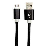 Кабель USB - micro USB - DC-100 7,5W 100см 1,5A  (black)