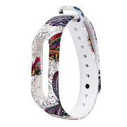 Ремешок - WB13 Xiaomi Mi Band 2 силикон на кнопке (04) (регулируемый) (white)