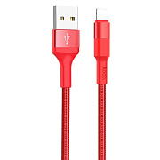 Кабель USB - Apple lightning Hoco X26 Xpress (повр. уп.) 12W 100см 2,4A  (red)