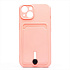 Чехол-накладка - SC304 с картхолдером для "Apple iPhone 13" (light pink)