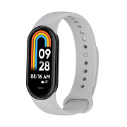 Ремешок - WB13 силикон на кнопке Xiaomi Mi Band 8 (gray)