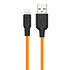 Кабель USB - Apple lightning Hoco X21 Plus (silicone) 12W 100см 2,4A  (orange/black)