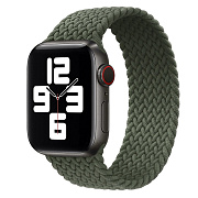 Ремешок - ApW14 Apple Watch 38/40/41 mm текстиль (L) (dark green)