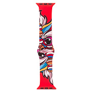 Ремешок - ApW01 Apple Watch 42/44/45/49 mm силикон (014) (red)