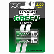 Аккумулятор AA Трофи HR6 (2-BL) Ni-MH 2100 mAh (20/240) (green)
