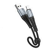 Кабель USB - Apple lightning Hoco X38 Cool Charging 12W 25см 2,4A  (black)