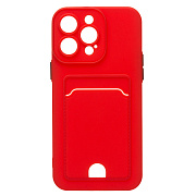 Чехол-накладка - SC315 с картхолдером для "Apple iPhone 14 Pro Max" (red)