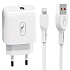 Адаптер Сетевой с кабелем SKYDOLPHIN SC22EL USB 2,4A/12W (USB/Lightning) (white)