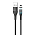 Кабель USB - Apple lightning Borofone BU16 Skill (повр. уп) магнитный 12W 120см 2,4A  (black)