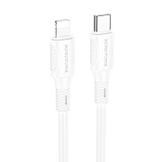 Кабель Type-C - Apple lightning Borofone BX80 PD 20W 100см 3A  (white)