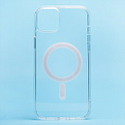 Чехол-накладка - SM007 SafeMag с анимацией для "Apple iPhone 14 Plus" (прозрачный)