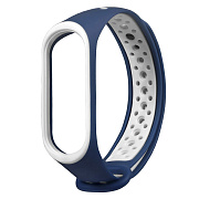Ремешок - WB07 Sport N Xiaomi Mi Band 2 силикон на кнопке (регулируемый) (blue/white)