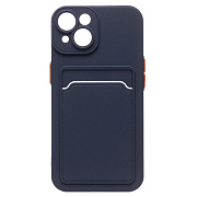 Чехол-накладка - SC315 с картхолдером для "Apple iPhone 14" (dark blue) (214392)