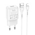 Адаптер Сетевой с кабелем Hoco C96A USB 2,1A/10W (USB/Lightning) (white)
