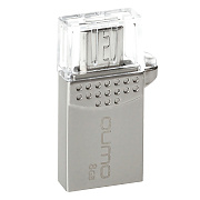 Флэш накопитель USB/MicroUSB  8 Гб Qumo Keeper OTG .. (silver)