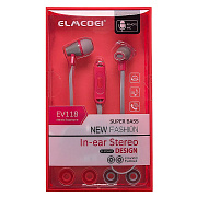Проводные наушники с микрофоном внутриканальные Elmcoei EV-118 Jack 3,5  (gray/pink)