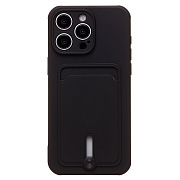 Чехол-накладка - SC304 с картхолдером для "Apple iPhone 15 Pro Max" (black) (228133)