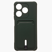 Чехол-накладка - SC304 с картхолдером для "TECNO Spark 10 4G" (dark green) (228172)