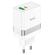 Адаптер Сетевой Hoco N21 PD QC3.0 (повр. уп.) USB/Type-C 30W (white)