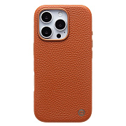 Чехол-накладка Cellis SM030 SafeMag для "Apple iPhone 16 Pro" Натуральная кожа зернистая (brown) (237480)