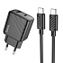 Адаптер Сетевой с кабелем Hoco CS23A Sunlight PD+QC* USB/Type-C 30W (Type-C/Type-C) (black)
